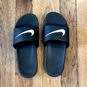 Nike Slides, Black, Size 9 (women’s)